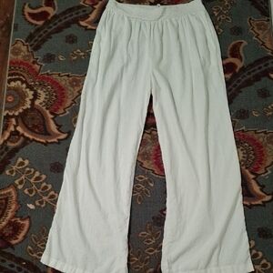 Aerie White Pallazzo Pants Size L Long